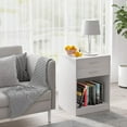 thumbnail image 5 of Set of 2 White Nightstand with Charging Station &Shelf 2 Sliding Drawer End Side Table for Bedroom Living Room, 5 of 9