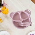 thumbnail image 3 of facefd Divided Plates Set 3-Compartment Leakproof for Toddler Kids pink, 3 of 8