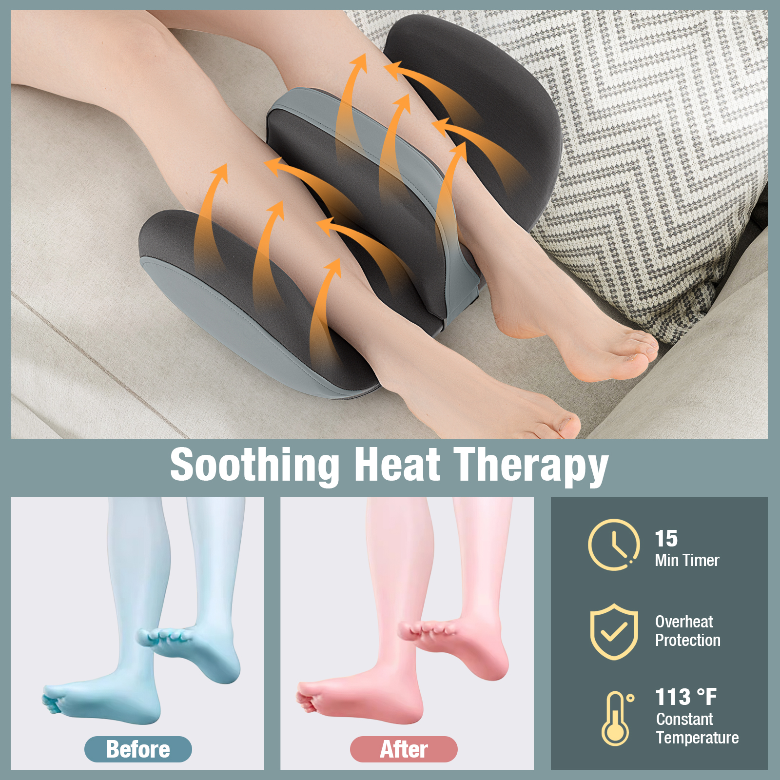 Giantex Electric Foot Massager, Calf Massager w/3 Massage Intensity, Vibration, Detachable Middle Sponge