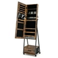 thumbnail image 5 of Costway Armario para Joyas de Pie con Espejo de Cuerpo Entero Organizador de Joyas con Puerta Cajones Ruedas Bloqueables 42 x 38 x 157 cm, 5 of 5