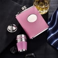 thumbnail image 6 of Gift Boxed Set: 8oz Pink Hip Flask for Women - Stainless Steel with Girl PU Leather, Funnel, and 4 Cups Drinkware Stylish, 6 of 7