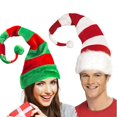 thumbnail image 2 of Gorro de Papá Noel de felpa con rayas rojas y blancas para hombre y mujer, de fieltro largo, unisex, para adultos y Navidad, 2 of 5