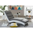 thumbnail image 5 of Baxton Studio Percy Modern and Contemporary Grey Fabric and White Faux Leather Upholstered Chaise Lounge, 5 of 5