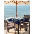 thumbnail image 3 of Outdoor Tablecloth with Umbrella Hole for Patio/Picnic/Party/Camping, Dark Purple Forest Waterproof Table Cloth Square Cover Washable, Watercolor Clouds Trees Mountain (54"x 54"), 3 of 8