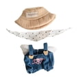 thumbnail image 3 of Mono de muñeca en miniatura,Ropa para muñecos de peluche de 15cm,monos de figuras de Anime,Accesorios para muñecas Juguete de peluche Animal de peluche conjunto de overoles de mezclilla, 3 of 8