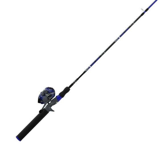 Zebco Splash Spincast Reel and Fishing Rod Combo, 6-Foot 1-Piece Fiberglass Rod, Medium Power, Moderate Action, Size 20 Reel, Ball Bearing System, All Metal Gears, Z-Splash Blue