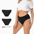 thumbnail image 2 of Aooho 3Layers Mid-Rise Panties 30ml Waterproof Seamless Thong Swim Period Panties Leak Proof Period Menstrual Underwear 2 Pack, 2 of 6
