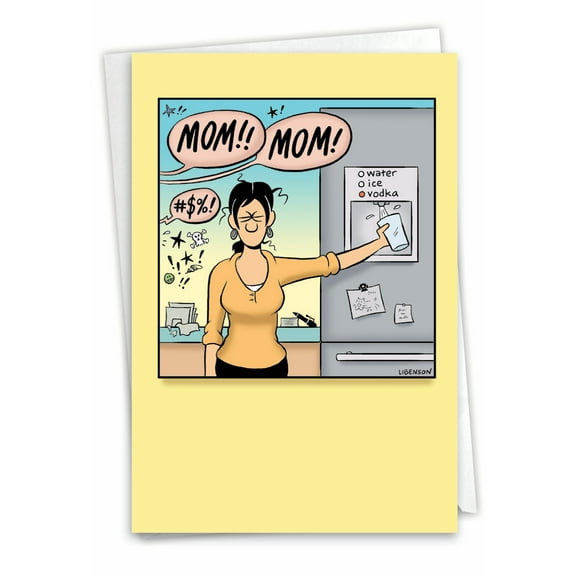 C4866BMG Humor Birthday Mother Greeting Card 'Vodka Mom' with Envelope by NobleWorks