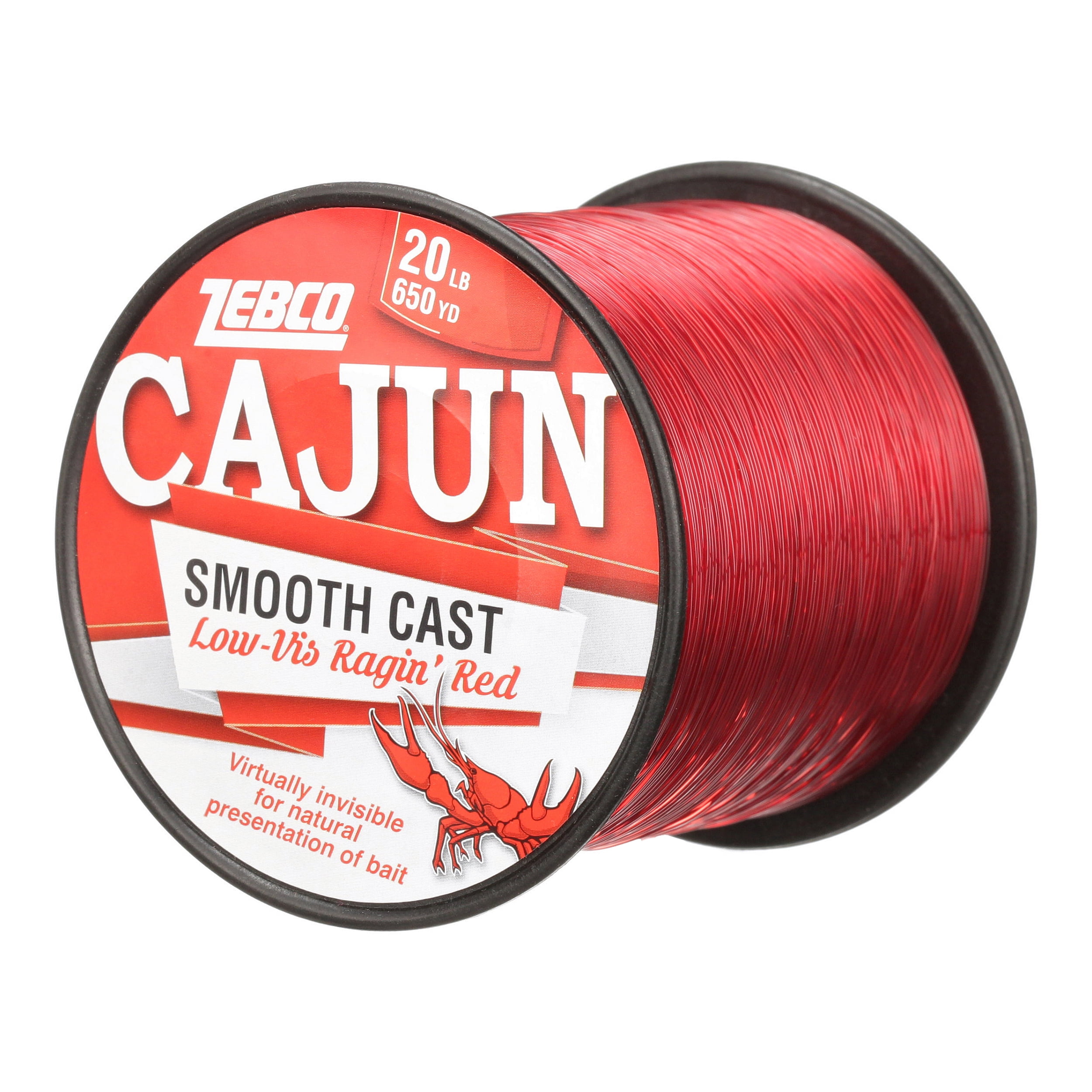 Zebco Cajun Line Smooth Cast Fishing Line, Low Vis Ragin' Red, 20