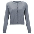 thumbnail image 4 of Women's Casual Button Down Cardigan Soft Lightweight Knit Sweater for Spring andFall Daily Wear withJeans or Skirts,Grey,One Size, 4 of 9
