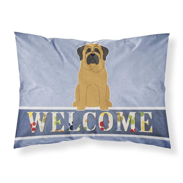 Carolines Treasures BB5599PILLOWCASE Mastiff Welcome Fabric Standard Pillowcase
