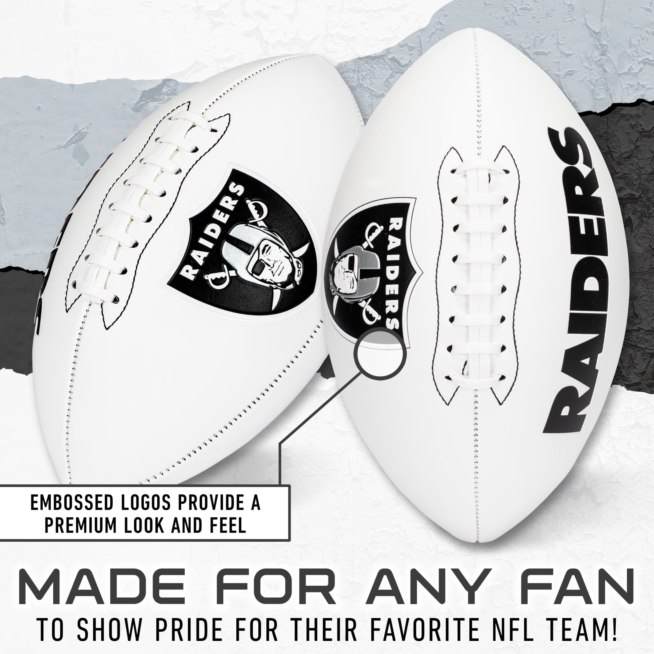 Franklin Sports NFL Las Vegas Raiders Autograph Football - Official Size White Panel Souvenir Football for Autographs + Signatures - NFL Team Fan Shop Memorabilia Football for Display