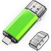 KOOTION 32GB USB C Flash Drive Green USB 3.0 Memory Stick 2 in 1 USB 3.0 + USB Type C Thumb Drive High Speed up to 90