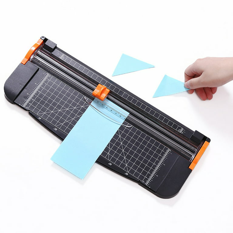 853A4 Paper Cutter Sliding Portable DIY Photo Scrapbook Trimmer for Craft  White ABS,Metal