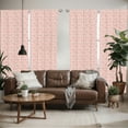 thumbnail image 2 of Ambesonne Hippo Window Curtains, Funny Animals Pattern Blushy, Each 28" W x 84" L, White Coral and Red, 2 of 5