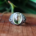 thumbnail image 7 of Green Prehnite Ring, 925 Silver Ring, Vintage Ring Boho Jewelry, Statement Ring, Healing Crystal Ring, Scroll Silver Ring, Gothic Style Ring, 7 of 7