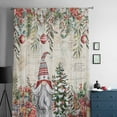 thumbnail image 5 of Beige Christmas Gnomes Semi Sheer Curtains Drapes for Living Room,Bedroom,French Doors Window 54 Inches Long,Xmas Tree Poinsettia Winter Gifts Rod Pocket Chiffon Curtain Voile Drapery Panel, 5 of 6
