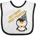 thumbnail image 3 of Inktastic My 1st New Years with Cute Penguin in Blue Hat Boys or Girls Baby Bib, 3 of 4
