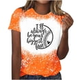 thumbnail image 1 of Camisas de Mujer Casual Impreso Cuello Redondo Manga Corta Superior, Blusa de Moda para Uso Diario Y de Fiesta, 1 of 4