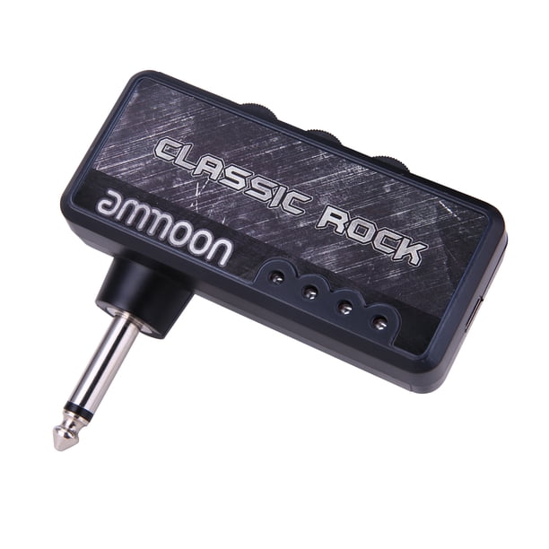 Amplificador de audio Ammoon guitarra eléctrica amplificador de auriculares Amp 1/4 pulgadas enchufe 3,5mm conector de auriculares y entrada auxiliar con efecto de distorsión de roca clásica batería r Meterk Amplificador de audio