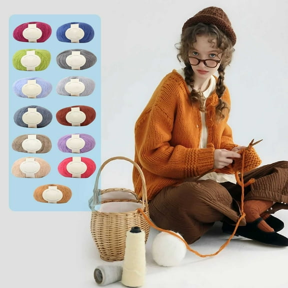 Msgweeeg Crochet Yarn Soft Yarn Mohair Hand-crocheted Babys Yarn Of Fine Wool Scarf Hat Sweater for Sweaters, Scarves, and Blankets