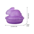 thumbnail image 3 of Easter Glass Candy Dish with Lid Covered Candy Bowl Glass Bunny Jar Candy Servers for Easter Holiday Office Home Kitchen Table Desk (Purple), 3 of 6
