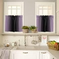 thumbnail image 4 of Purple Black Ombre Kitchen Curtains and Valances Set, Rod Pocket Curtains Tier Farmhouse Window Curtains 24 Inch Length, Contemporary Chic Abstract Art 3 Piece Kitchen Curtains Set, 4 of 6