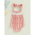 thumbnail image 4 of Bagilaanoe Newborn Baby Girl Rompers Sleeveless Print Backless Bodysuits 3M 6M 12M 18M Infant Casual One Piece Short Jumpsuit, 4 of 7
