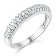 thumbnail image 2 of Wellingsale Ladies Solid 14k White Gold Polished CZ Cubic Zirconia Wedding Band - Size 4.5, 2 of 6