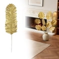 thumbnail image 2 of Artificial Golden Leaves with Stems Fake Gold Plants Foliage Stems Simulation Monstera Palm Leaves for Wedding Party Picks DIY Wreath Crafts Tabletop Vase Filler Decors, 1Pc(Gold6,14.1x3.9"), 2 of 9