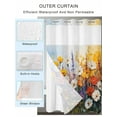 thumbnail image 2 of No Hook Cloth Fabric Shower Curtain with Snap in Liner, Country Flowers Waterproof Shower Curtains Set with See Through Top Window, Pastoral Farmhouse Botanical Floral Bath Curtains Shower 36"x72", 2 of 6