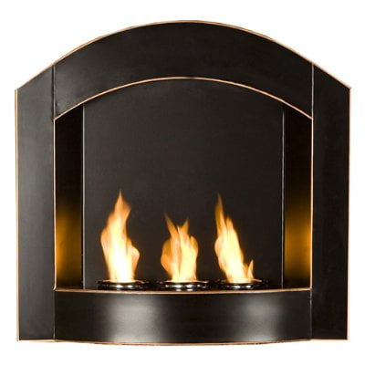 SEI Black Arch Top Wall Mount Gel Fuel Fireplace