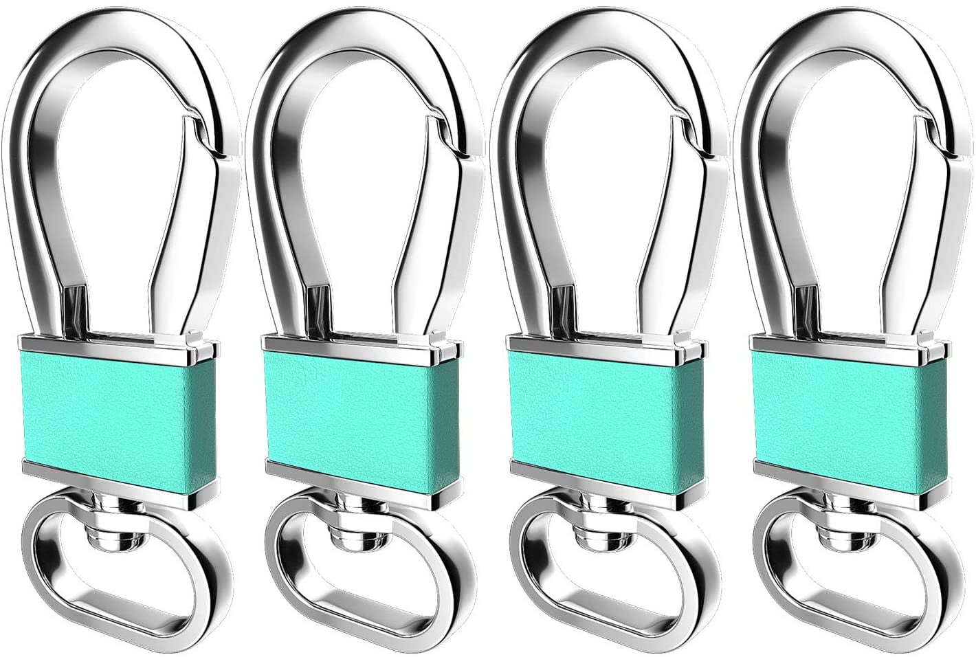 Key Rings Key Chain Ring Holder 4 Pack Metal Carabiner Keychain Key Clip Hook 