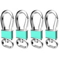 thumbnail image 1 of 4 Pack Metal Keychain Key Clip Hook, Key Rings Key Chain Ring Holder Organizer for Car Key Finder, Black , Rose Gold , Cyan , Violet, 1 of 6
