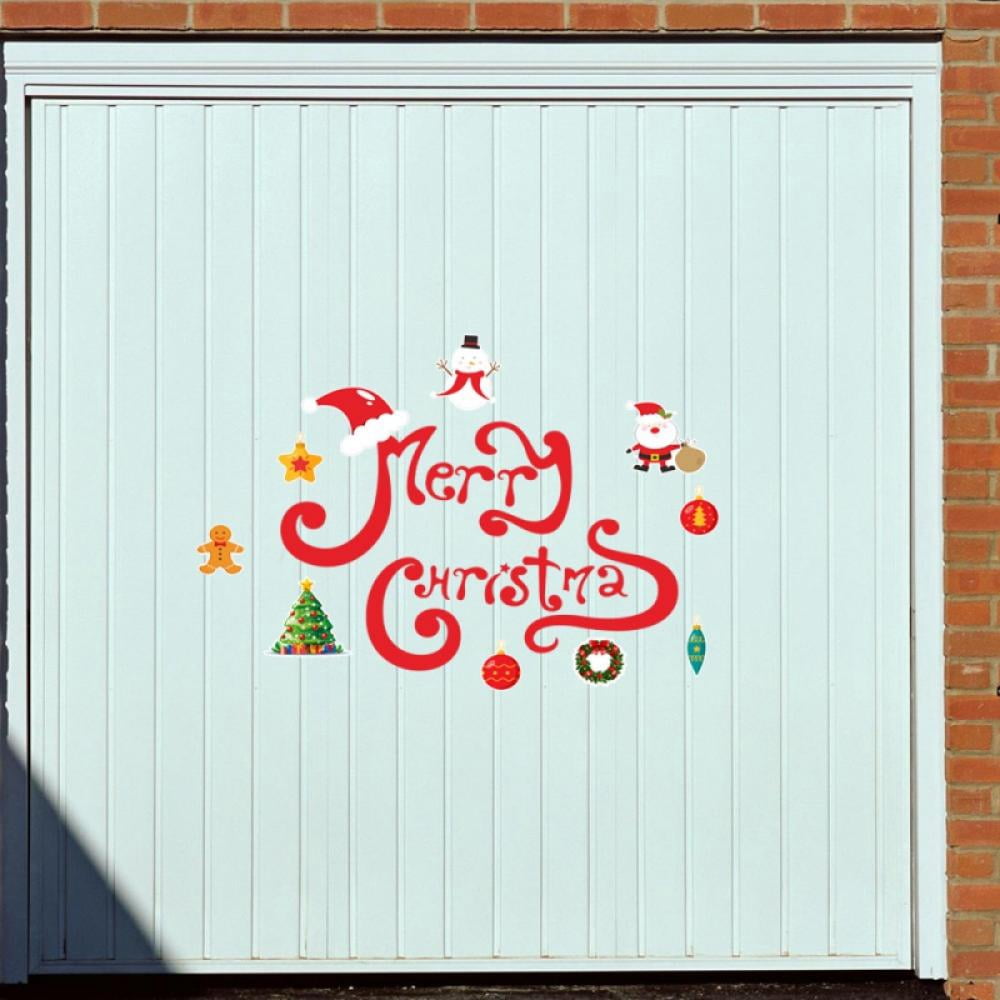 Christmas Garage Decoration Magnets Stickers Happy Holidays Merry Christmas Refrigerator Stickers Christmas Garage Door Decals for Christmas Party Supplies Home Decorations