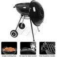 thumbnail image 3 of 18 Inch Portable Charcoal Grill Barbecue Grill with Wheels for Outdoor Courtyard Picnic Camping Tailgating BBQ Kettle$$Garden & Patio, 3 of 7