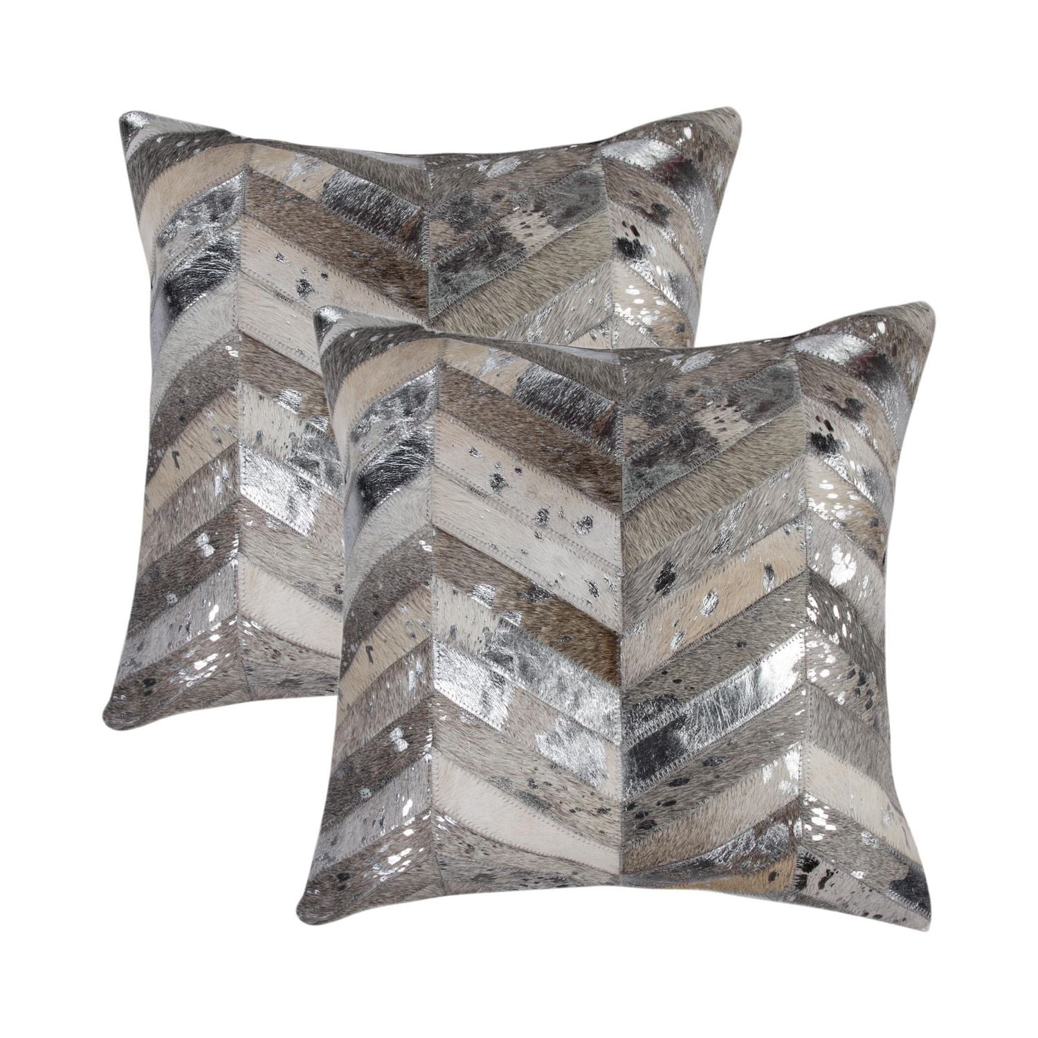 TORINO CHEVRON COWHIDE PILLOW 18"X18" 2-PACK