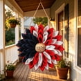 thumbnail image 4 of Patriotic Sunflower Wreath Front Door Red White Blue We The People Sign 4Th Of July Independence Day Memorial Day Wall Hanging Decor Garland, 4 of 8