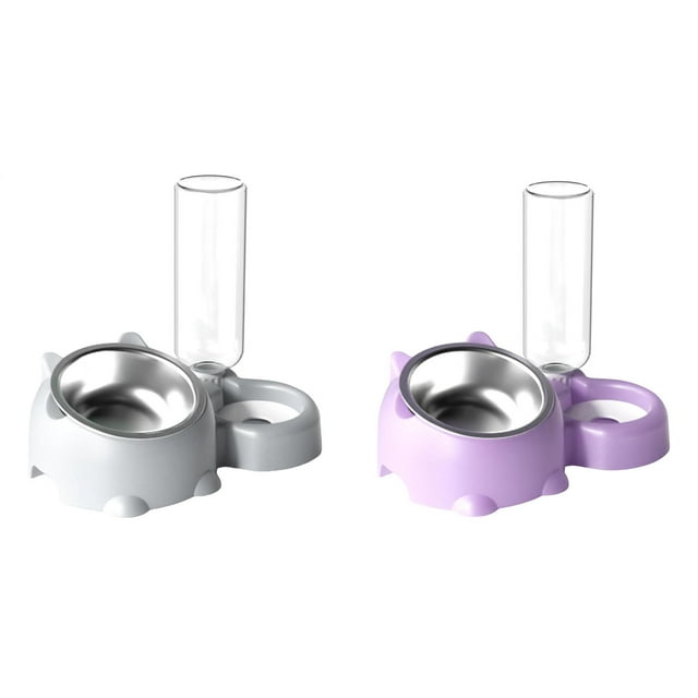 (2-Pack) Rinsvye Cat Food Water Bowl Rain Cover for Dog Set Adjustable Cat Food and Water Bowl | Convenient 16 Dog Dish Water Dispenser | Removable Cat Dish Pet Feeder Bowl for Puppy Medium Dogs Cat