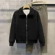 thumbnail image 4 of Ropa de hombre Cárdigan con cuello y cremallera Suéter de punto para hombre Color sólido Verde liso con cremallera Coreano Otoño 2024 Elegante Caliente Viejo X, 4 of 5