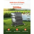 thumbnail image 2 of VEVOR Folding Chair Rack, 300 LBS Capacity, L-shape Vertical Placement Chair Cart for 25 Chairs, Heavy-duty Metal Chair Storage Dolly with Rubber Wheels, Multi-Function Chair Holder, Matte Black, 2 of 9