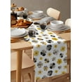 thumbnail image 2 of Table Runner Dresser Scarf 13 x 60 Inch Flower Texture Abstract Black Yellow Floral Table Runners Non-Slip Heat Kitchen Dining Table Decor for Indoor Outdoor Home Party Decoration, 2 of 7