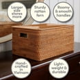 thumbnail image 3 of Rattan Basket with Lid - 18" L x 13" W x 12" H, Rattan Storage Basket, Large Wicker Basket with Lid, Rattan Baskets for Storage, Wicker Storage Basket with Lids, and Rattan Box with Lid, 3 of 6