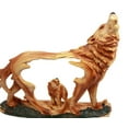 thumbnail image 4 of Ebros Howling Gray Alpha Wolf Figurine in Faux Wood Finish Home Decor Sculpture, 4 of 9