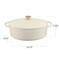 thumbnail image 3 of Best Choice Products Oval 7.5 Quart Cast-Iron Dutch Oven, Heavy-Duty w/ Enamel, Side Handles - Vanilla Buttercream, 3 of 8