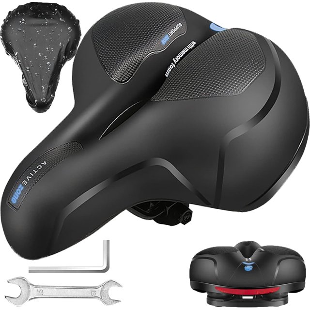 Sillín de bicicleta cómodo, sillín de bicicleta con bola amortiguadora de resorte doble, sillín de bicicleta cómodo y ergonómico, sillín de bicicleta para bicicleta de