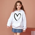 thumbnail image 2 of Hoodies for Girls Kids Heart Print Hoodies Long Sleeve Lightweight Pullover Tops Loose Sweatshirt Fall Clothes Girls Clothes 4-5 Years Boys Girls Fashion, 2 of 4