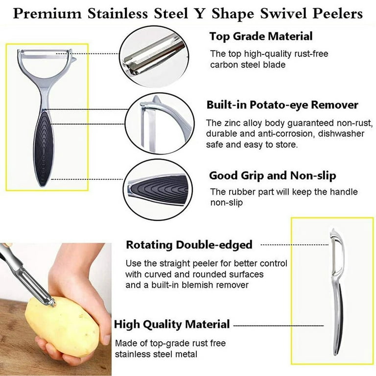 Kitchen Peeler Non-Slip Hand-held 2PCS Versatile Vegetable Peeler Potato  Peeler