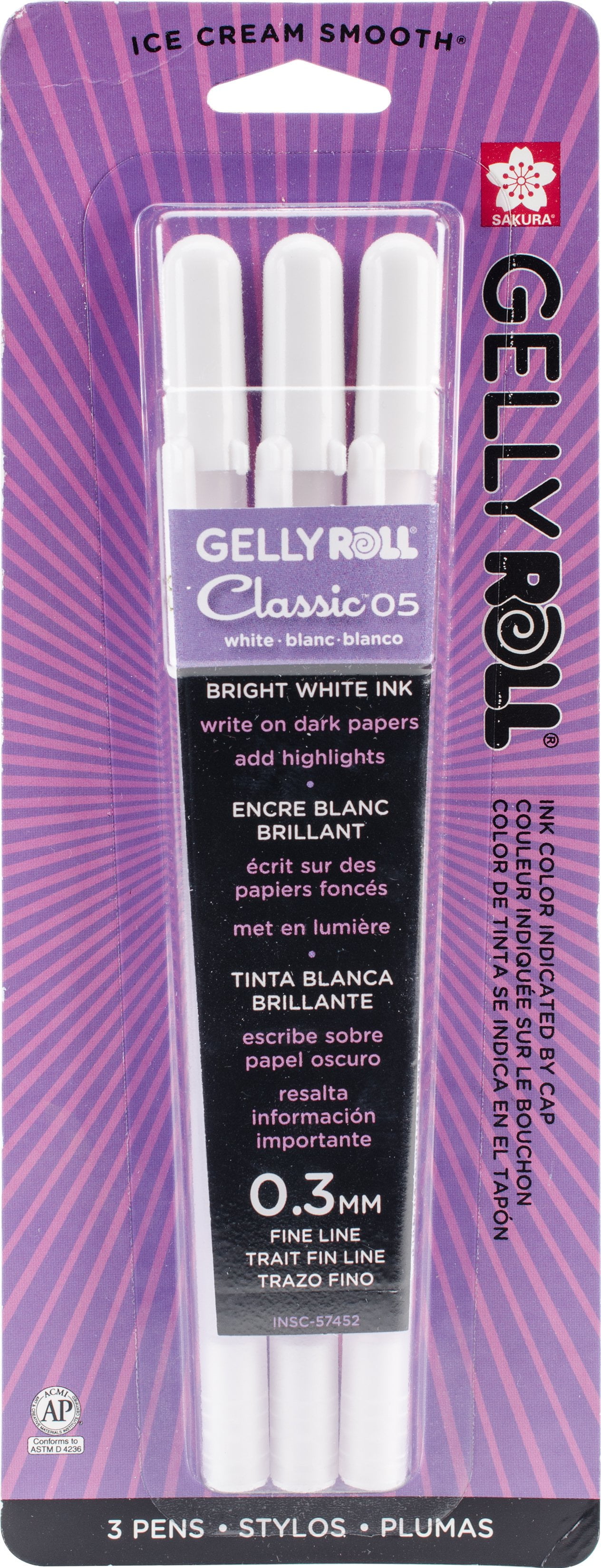 Gelly Roll Classic Fine Point Pens 2//Pkg-White