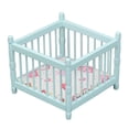 thumbnail image 1 of Cuna de madera para bebé Dollhouse Furniture, escala 1/12, con cama rosa, 1 of 3